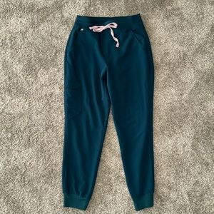 FIGS Caribbean Blue Zamora High Waisted Small Petite Jogger Scrub Pants
